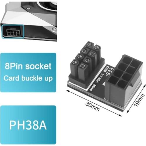 ATX6Pin/8Pin Female to 6Pin/8Pin Male 180 Degree Angled Power Adapter for Desktops Graphics Card Power Supply Steering Connector