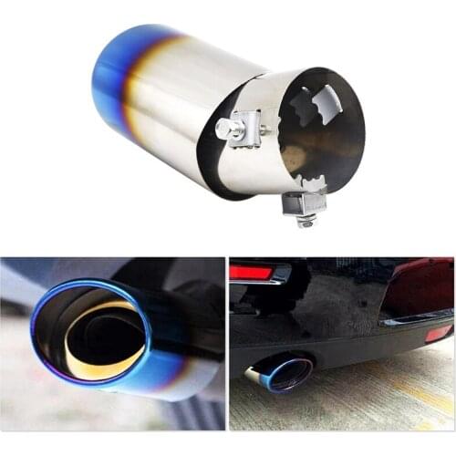 Car Exhaust Tip Universal Car Muffler Tip Stainless Steel Pipe Chrome Tail Muffler Tip Pipe Silver Auto Accessories Muffler