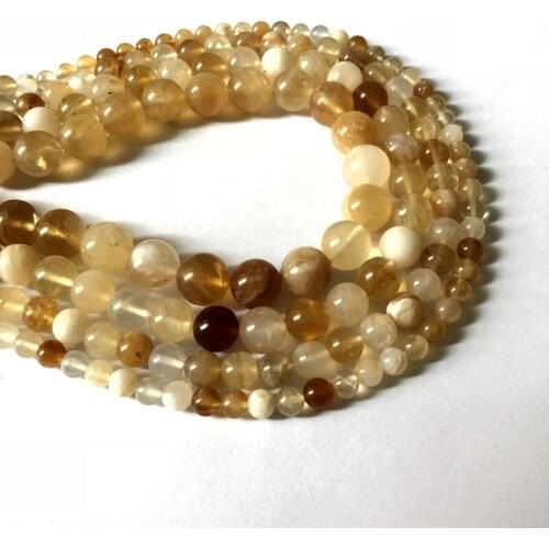 One strand 100% Natural Yellow Opal Beads 6 MM 8MM 10MM 12MM Round Semi Gem Stone Jewelry Loose Beads 15.5"/Strand