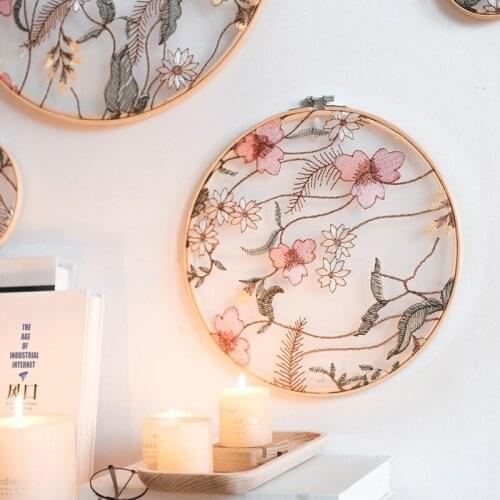 Earring Holder Organizer Stand Hanger for Girls Women with Embroideried Disc Wedding Party Home Wall Hanging Photography Props