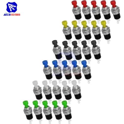 Diymore 5PCS/Lot PBS-110 Push Button ON/OFF Mini Momentary Switcher No Self-Lock Switch 6 Color Available