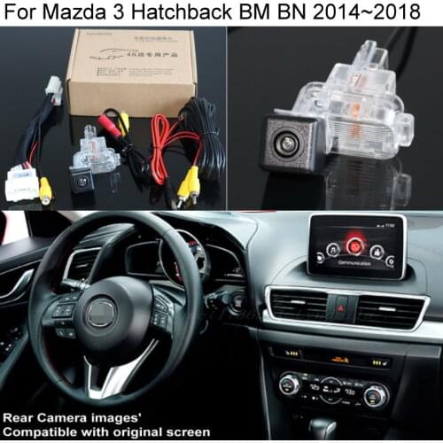 For Mazda 3 Mazda3 Hatchback BM BN 2014 2015 2016 2017 2018 OEM Screen Compatible HD CCD Car Backup Reverse Rear View Camera