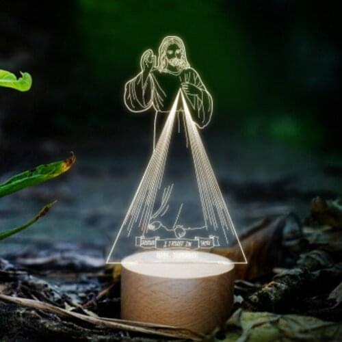 Catholic Nocturnal Night Light Merciful Jesus Creative Night Lamp Table Birthday Present Christ crafts holy Immanuel Anointed