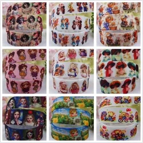 165640 , 25MM Classic cartoon design Printed grosgrain ribbon, DIY handmadeHair accessories Material wedding gift wrap