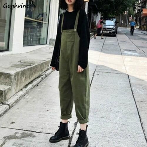 Jumpsuits Womens Spring Summer Solid Army Green Black Overalls Loose Leisure Chic Fashion Streetwear Ankle Length Plus Size New