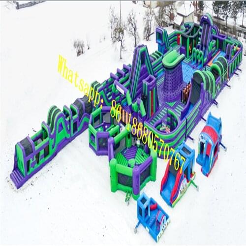 Commercial Adult Children Inflatable Slide Castle Obstacle Course For Sale YLYK07
