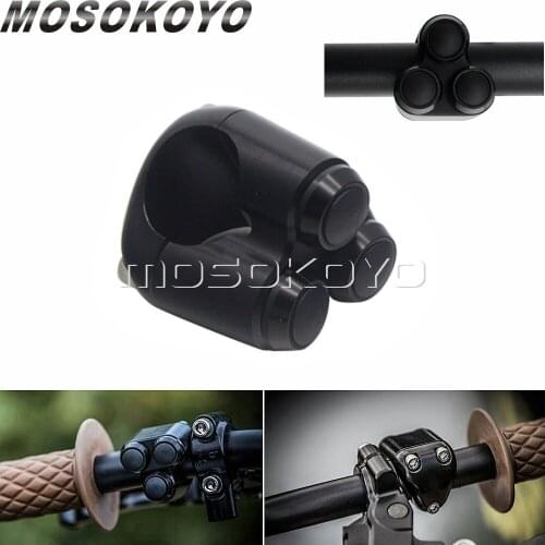 7/8" Or 1" Handlebar Mount Triple Micro Switch Button Housing 3-Button Control For Harley Triumph Chopper XS650 CB750 22mm 25mm