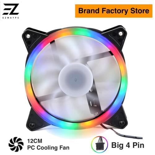 120mm Case Fan Computer Cooling Cooler Fans 4PIN Colorful Radiator For Computer Chassis 12V 12cm Ventilador PC Case Cooler Fan