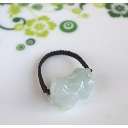 Natural jadeite jade ring, handmade brave troops sculpture simple jade ring, men party wedding jewelry gift rings for men