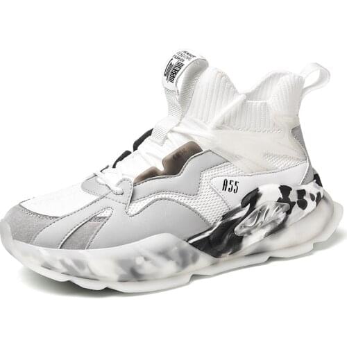 2021 new fashion casual sports mens shoes Korean version of mens fashion trend casual shoes high help sports running shoes