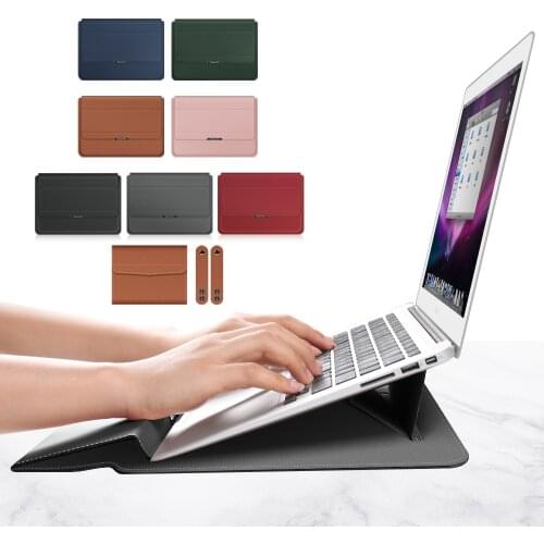 New PU Leather Laptop Sleeve Bag For Macbook Air Pro 11 12 13 15 16 Notebook Case For Xiaomi Huawei 13.3 14 15.4 15.6 inch Cover
