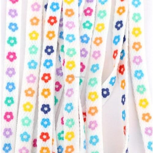 New Flowers Shoelaces Flat Little Daisies Shoe laces High-top Canvas Sneaker Shoelace AF1 Laces Shoe Strings 100/120/140/160CM