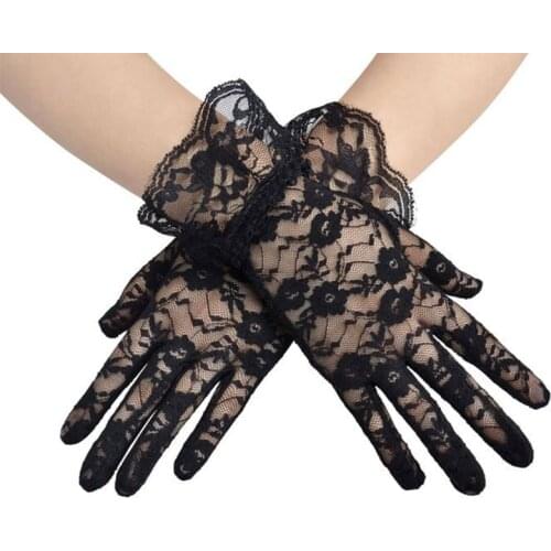 New Party Sexy Dressy Gloves Women High Quality Lace Gloves Paragraph Wedding Gloves Mittens Accessories Full Finger Girls Lace