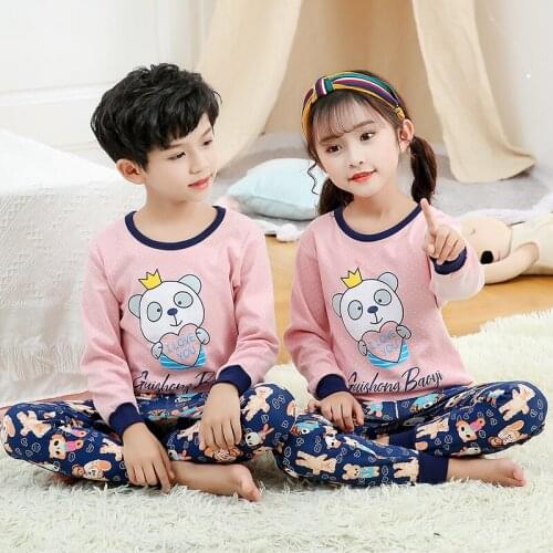 Teen Girls Panda Pajamas Sets Children Homewear Baby Girl Clothing Sets Kids Sets Boy Suits Pijama Animal for 6 8 10 12 14 Years