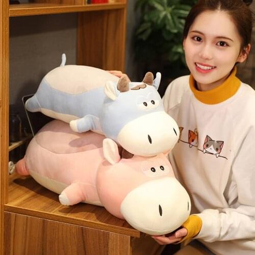 50/60/70/85cm Huge Size Plush Toy Cattle Soft Stuffed Animal Cow Toys Kids Sleeping Cushion For Children Girls Birthday Gifts