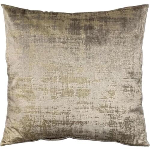 Popular Embossing Sofa Pillowcase Home Decorative Velvet Printing Cushion Cover Light Brown