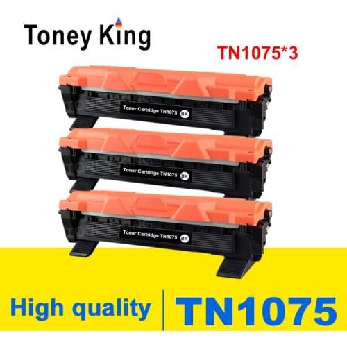 Toney King 3 PCS Toner Cartridge TN1075 TN 1075 Compatible for Brother HL-1110 1112 DCP-1510 1512R MFC-1810 Printer With Chip