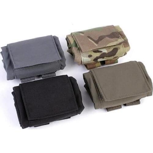 Outdoor Mini Foldable Magazine Drop Dump Pouch Tactical ROLL-UP Molle Pouch Storage Bag Cordura
