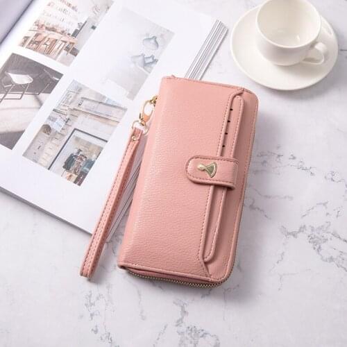 Womens Wallet Long Metal Diamond Decoration Female Zipper Hasp Coin Purses Womens Clutch Bag Multi-function Card Holder