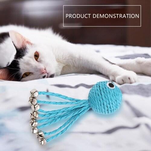 1Pc Cute Braided Cartoon Octopus Shape Cat Toy Fun Toy for Cat Exercise Kitten Accessory Pet Supply for Indoor Cats Durable