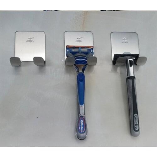 1 Pcs Stainless Steel Shaver Rack Hanging Toilet Razor Hook Shaving Storage Holder Rack Bathroom Hook