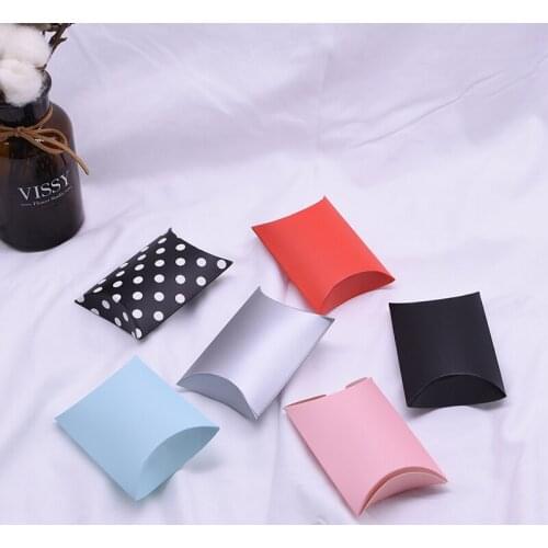 10/20/30/50pcs Kraft Paper Pillow Shape Candy Gift Box For Birthday Home Party Decoration Supplies Wedding Favor Packaging Boxes