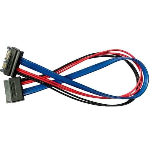 12 inches Slimline SATA extension cable,SATA7 + 6P male to female extension cable for SATA Slim DVD+/-RW Drive
