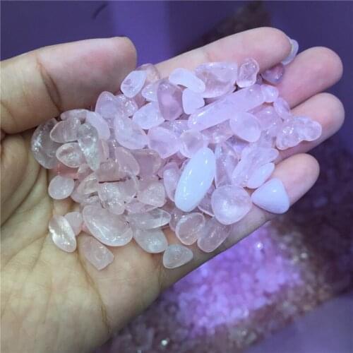 200g Pretty natural stones and minerals pink rose quartz crystal tumbled stone for fish tank aquarium garden decoration
