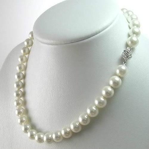 2018 Hot 8mm White Akoya Shell Pearl Necklace Pearl Jewelry Rope Chain Necklace Pearl Beads Natural Stone 18inch SHIPPING FREE