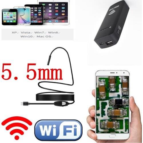 2020Global shipping 5.5mm USB Endoscope Camera HD IP67 Tube Endoscope Wireless Wifi Borescope Video Inspection for Android/iOS