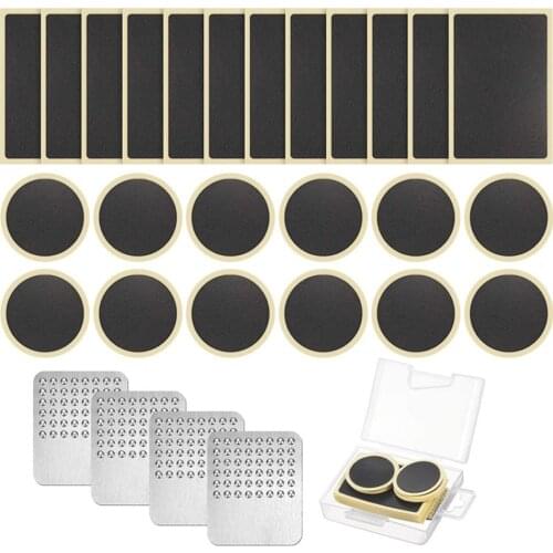 28Pcs Glueless Self-Adhesives Bike Bicycle Tire Tube Puncture Repair Patch Tools Free Cold Patch Sealant Fix Portable Tirefit