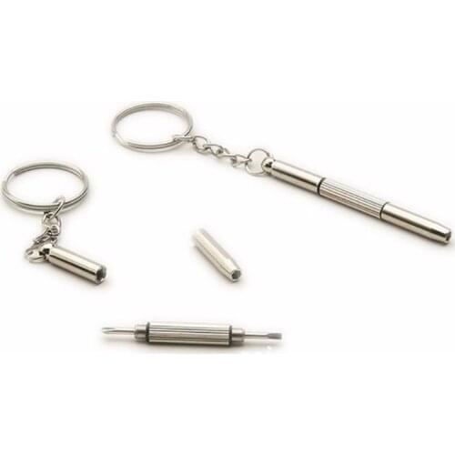 3 In 1 Mini Portable Screwdriver Steel Precise Eyeglass Screwdriver Set Watch Sunglass Repair Tools Kit With Keychain Hand Tools