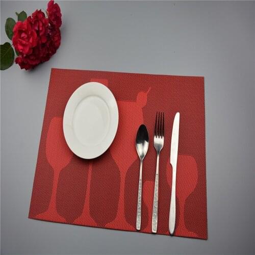 4pcs/lot Jacquard Placemat PVC Washable Cushion Dining Table Mat Anti Slip Pad Wearable Western Pad EJI 0813