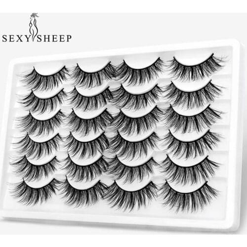 5/12 Pairs Eyelashs False Eyelashes Extension Natural Thick HandMade Fake Lashes Faux Mink Eyelashes Volume Soft Mink Lashes