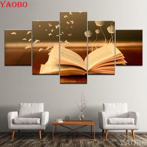 5pcs/set diamond painting book butterfly flower full set diamond embroidery icons Square Round drill diamond mosaic sale