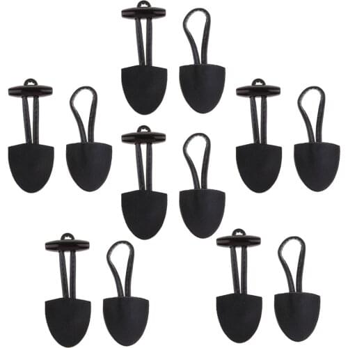 6 Pairs Of Duffle Coat Toggle PU Leather Toggle Buttons Horn