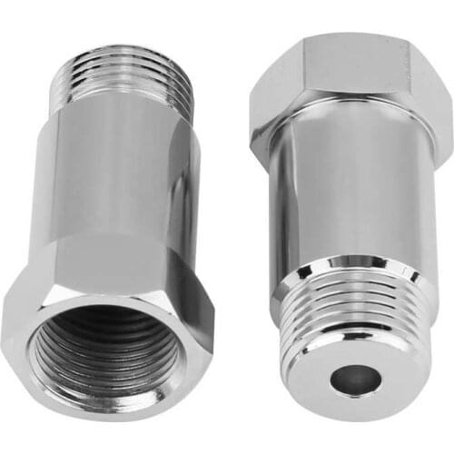 Car Sensor 2Pcs 45mm M18*1.5 Check Engine Light Eliminator Adapter O2 Oxygen Sensor Extender Spacer Silver O2 Oxygen Sensor