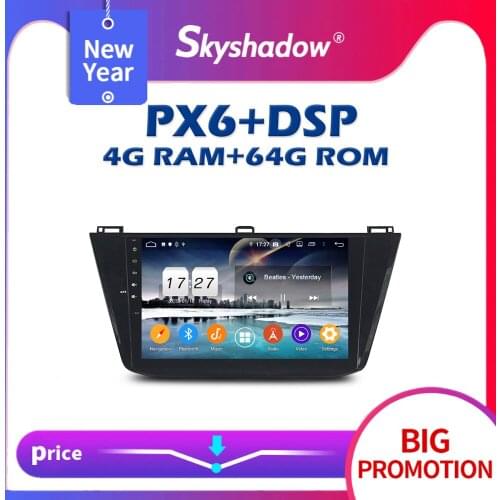 PX6 Car DVD multimedia Player DSP IPS Android 10.0 4GB + 64GB GPS map RDS Radio wifi Bluetooth 5.0 For VW Tiguan 2016 2017 2018