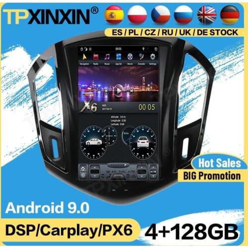 Carplay Tesla 128G Radio 2 Din Stereo Screen Receiver Android For Chevrolet Cruze 2012 2013 2014 2015 GPS Player Audio Head Unit