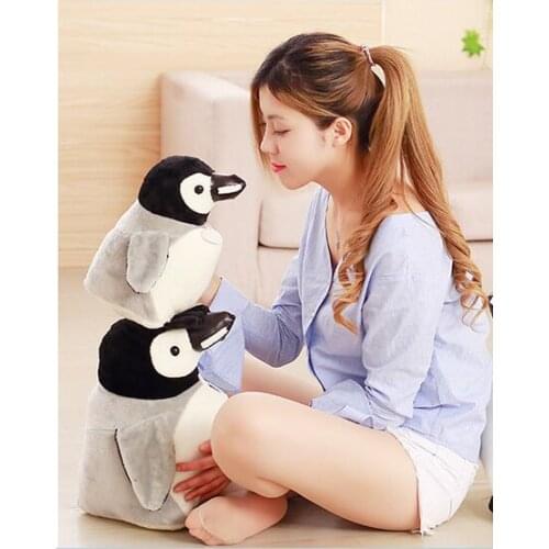 One piece small cute plush penguin toy gray penguin doll gift about 30cm 2651