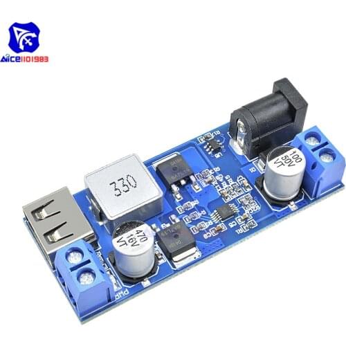 DC 24V 12V To 5V 5A Power Module DC-DC Step Down Power Supply Converter Rectification Board Wide Voltage High Current USB