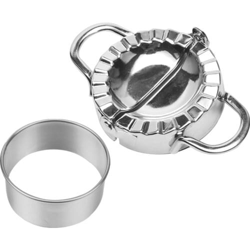Dumpling Press Mold Pastry Making Stainless Steel Mold Chinese Jiaozi Dumpling Maker Dough Round Cutter Dumpling Making Mould