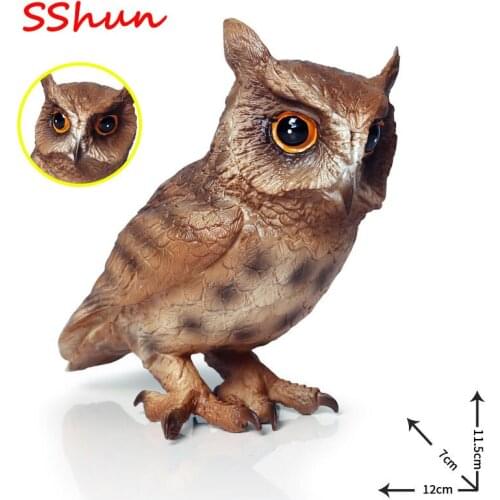 12*7*11.5CM Children solid static simulation wild animal bird model bird eagle owl woodpecker hand-made toy