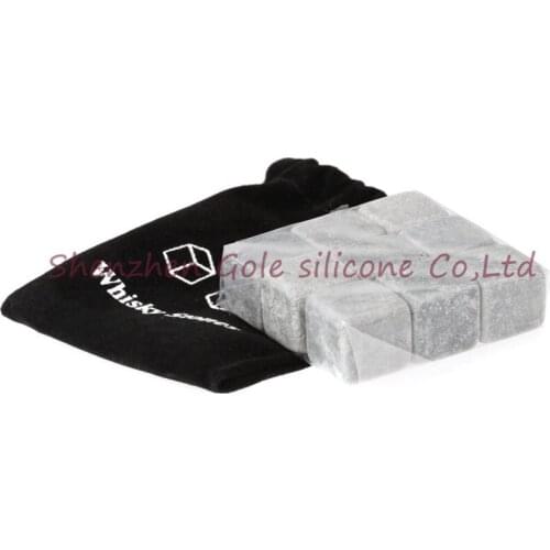 450pcs/50set ) whisky stones with velvet bag ,beer stone,whiskey ice stone, whiskey stone free shipping