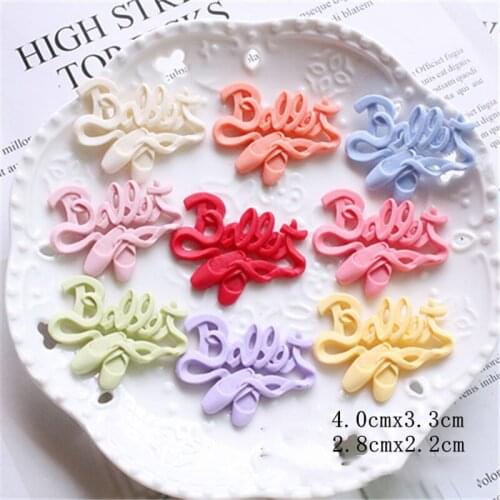 10Pcs Kawaii Letters Ballet Shoes Resin Cabochon Flatback Embellishments for Scrapbooking Craft DIY Phone Deco Parts Accessories