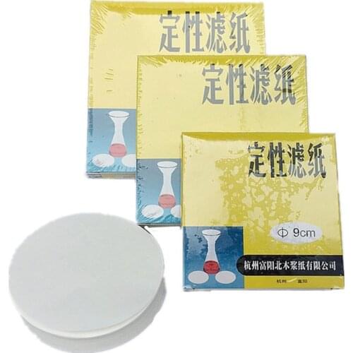 100pc Round Laboratory Filter Paper Round 9cm Medium Speed Funnel Qualitative Filter Paper for Trechter Test Sieve Lab Supplies