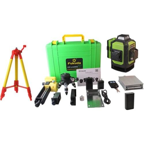 2pcs Battery Fukuda 4D 16 Green lines 532NM 4D16Lines laser level,Self-Leveling 360 Horizontal,Vertical Cross Super Powerful