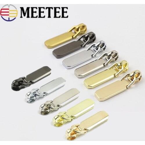 Meetee 10pcs Zipper Sliders for 3# 5# Nylon Zipper Sewing Zippers Head Zip Repair Kit Replacement DIY Bag Accessories ZT176