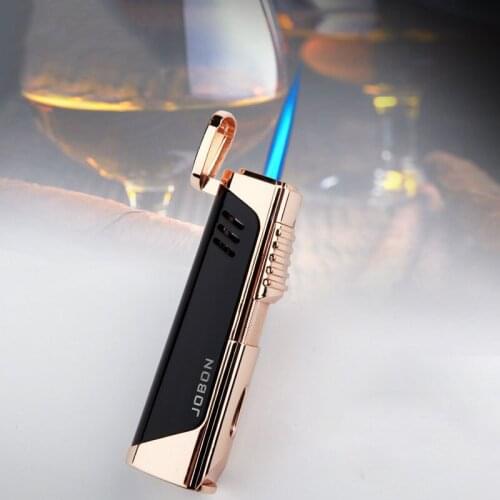 Jobon gas inflatable lighter strong jet flame metal cigarette lighter mens smoking gift