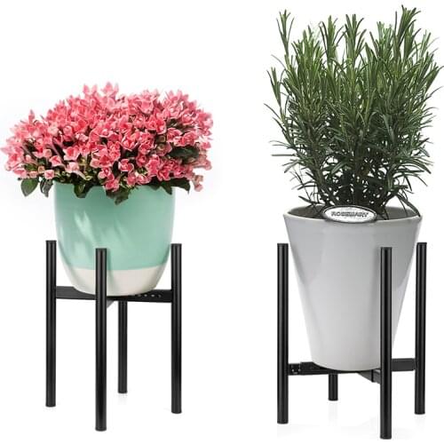 Metal Plant Stand Expandable Width and Adjustable Height for Planter Pots, Mid-Century Plants & Flowers Holders for Potted Plant